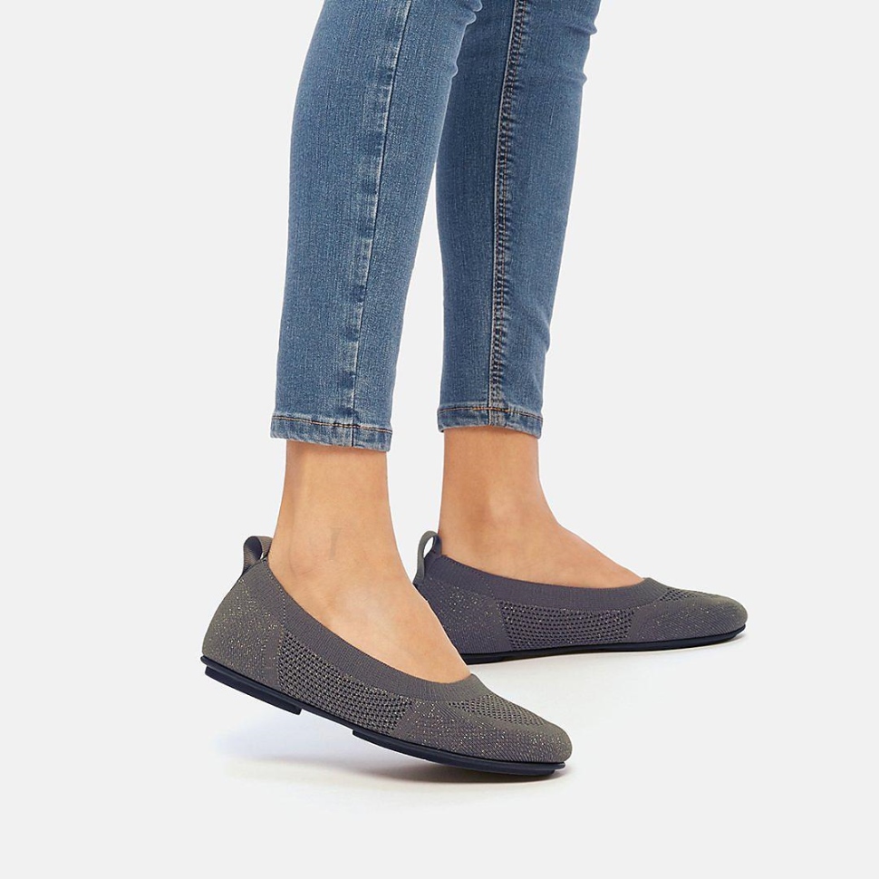 Fitflop Allegro Airyknit Ballerinas Zinngrau-metallic Zinn