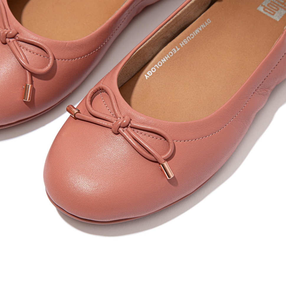 Fitflop Allegro Leder Ballerinas Mit Schleife Warm Rose