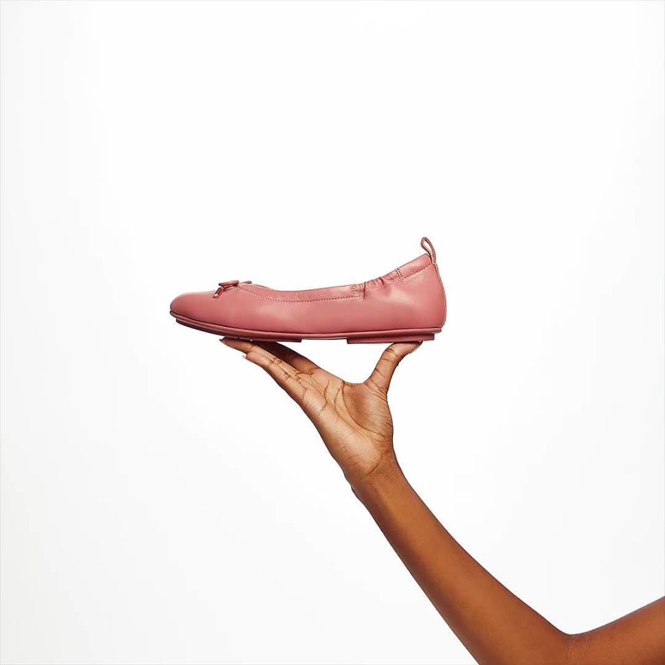 Fitflop Allegro Leder Ballerinas Mit Schleife Warm Rose