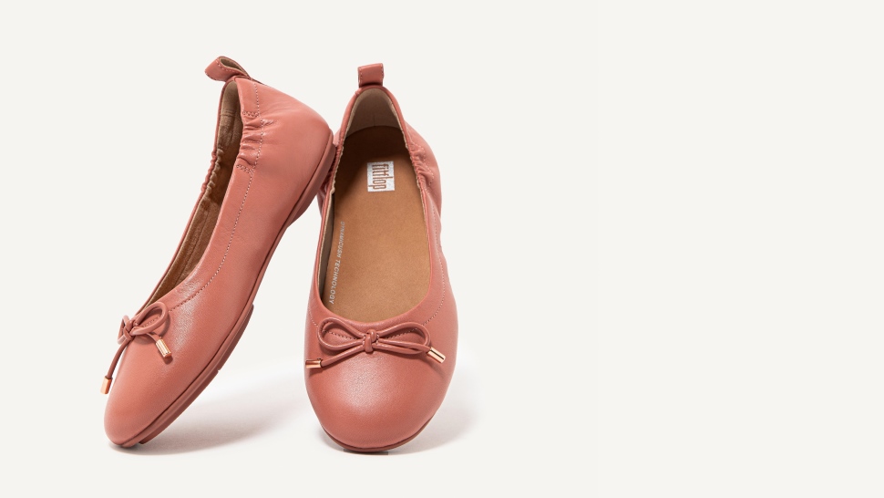 Fitflop Allegro Leder Ballerinas Mit Schleife Warm Rose
