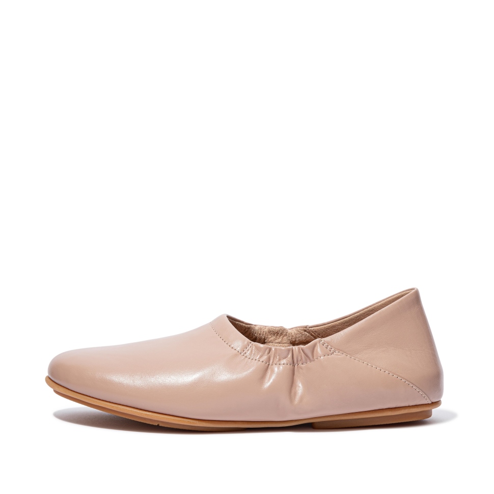 Fitflop Allegro Ballerinas Aus Leder Mit Umklappbarem Rücken, Nacktes Rosa