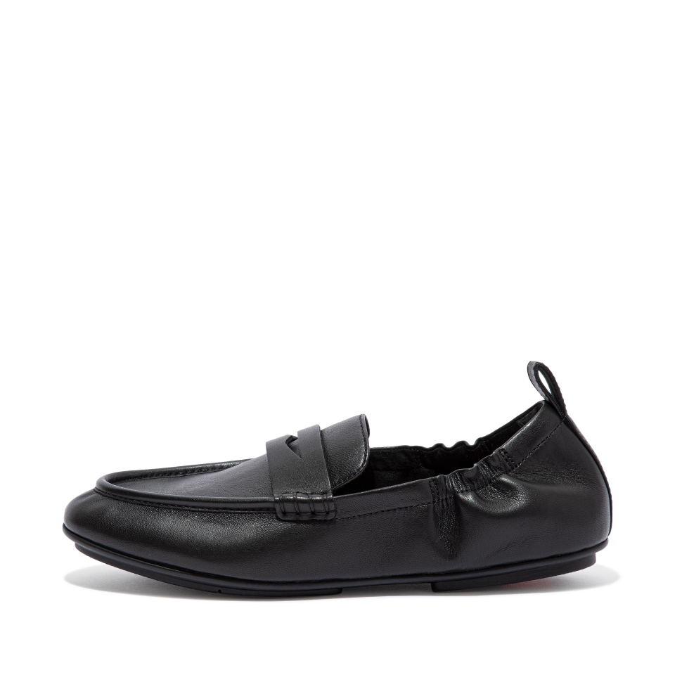 Fitflop Allegro Pennyloafer Aus Leder, Ganz In Schwarz