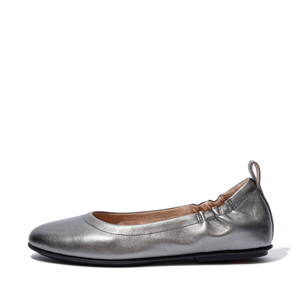 Fitflop Allegro Ballerinas Aus Soft-Metallic-Leder Zinn