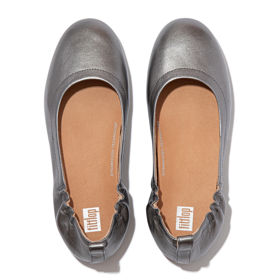 Fitflop Allegro Ballerinas Aus Soft-Metallic-Leder Zinn