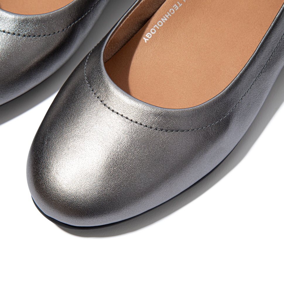 Fitflop Allegro Ballerinas Aus Soft-Metallic-Leder Zinn