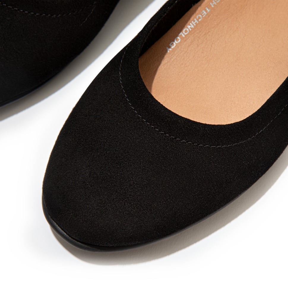 Fitflop Allegro Ballerinas Aus Wildleder, Ganz In Schwarz