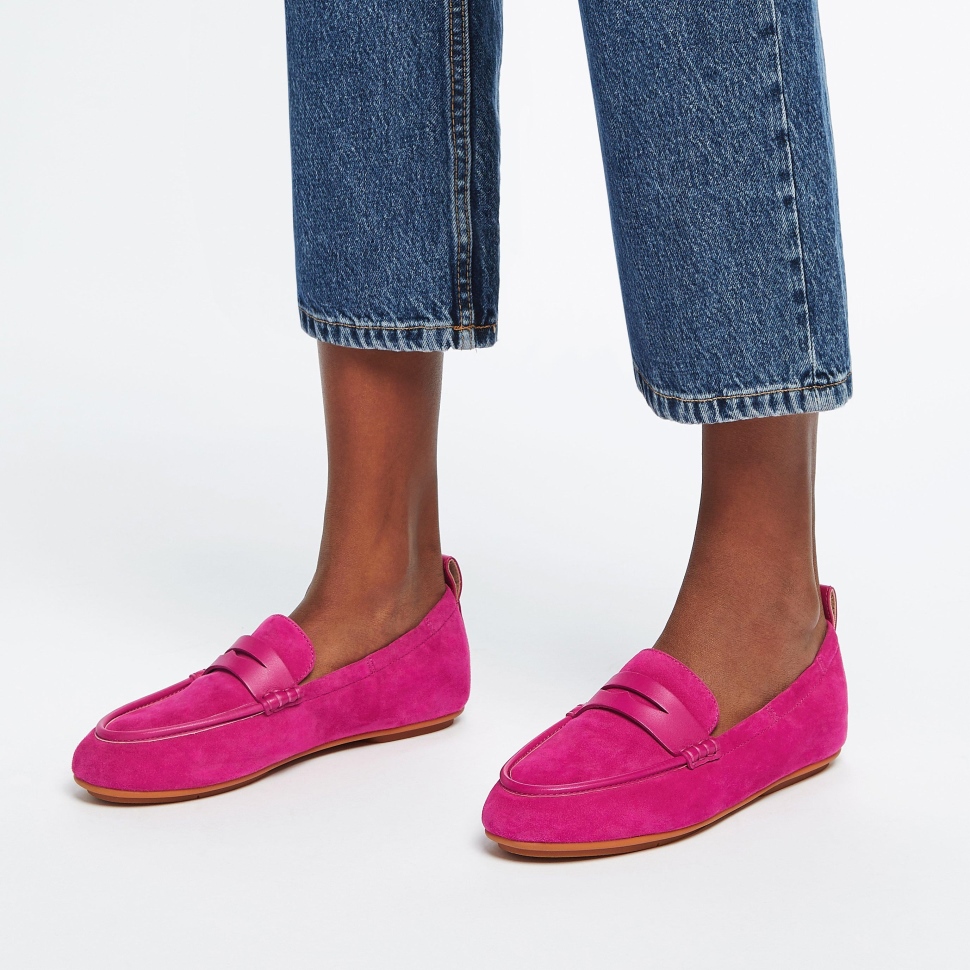 Fitflop Allegro Pennyloafer Aus Wildleder Fuchsia Rose