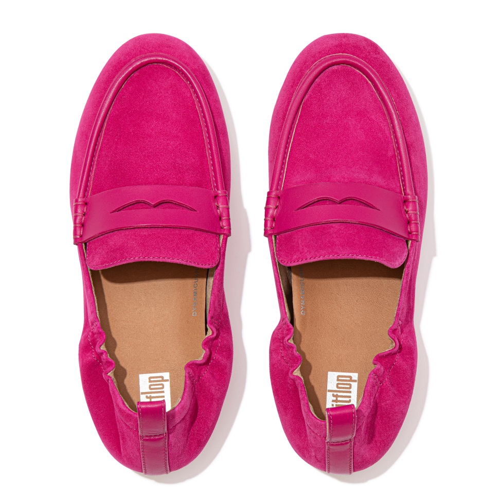 Fitflop Allegro Pennyloafer Aus Wildleder Fuchsia Rose