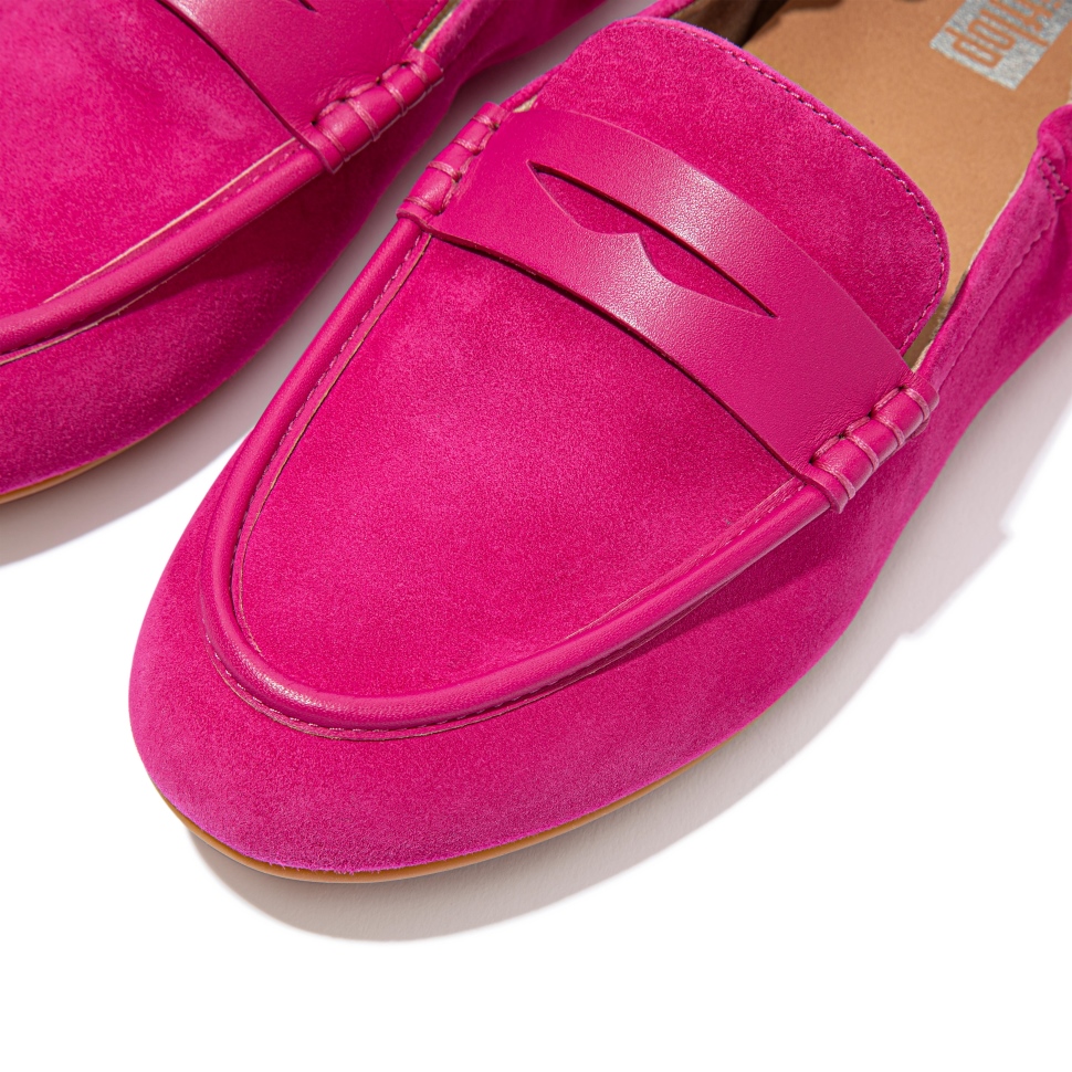 Fitflop Allegro Pennyloafer Aus Wildleder Fuchsia Rose