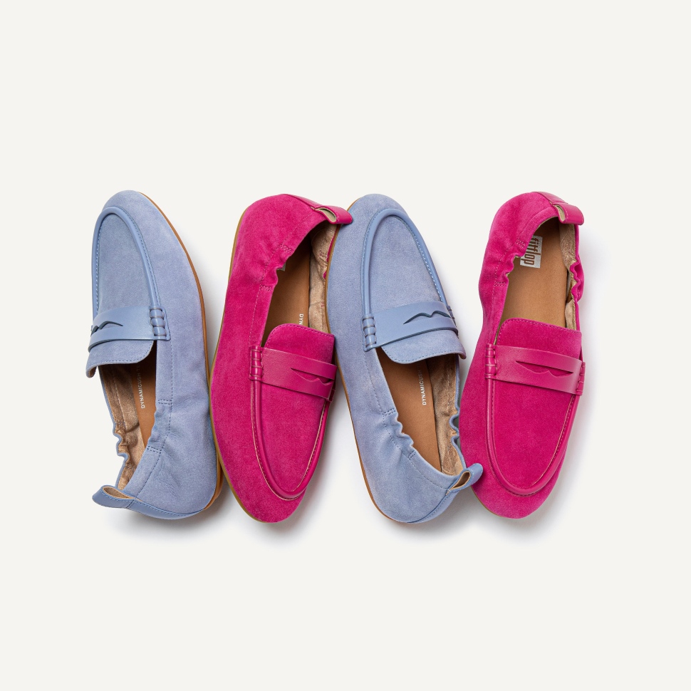 Fitflop Allegro Pennyloafer Aus Wildleder Fuchsia Rose