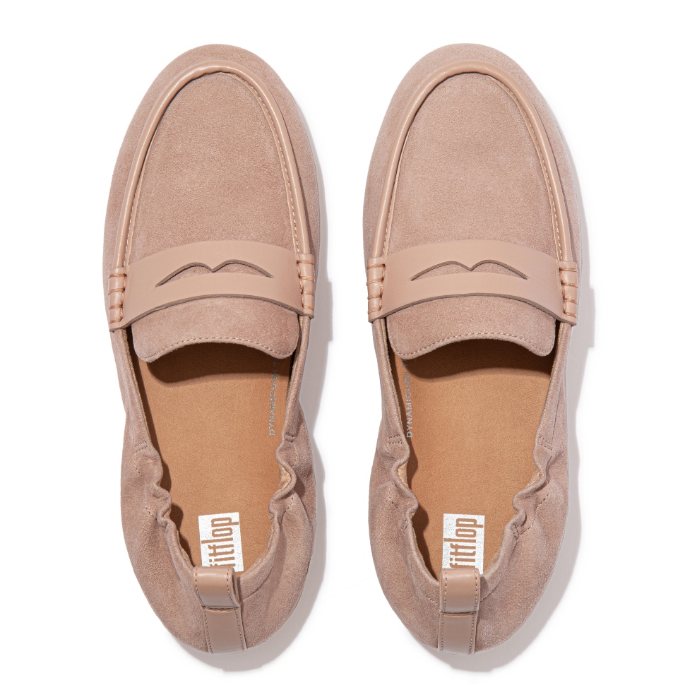 Fitflop Allegro Pennyloafer Aus Wildleder Nackt Rosa