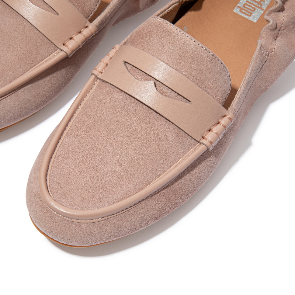 Fitflop Allegro Pennyloafer Aus Wildleder Nackt Rosa
