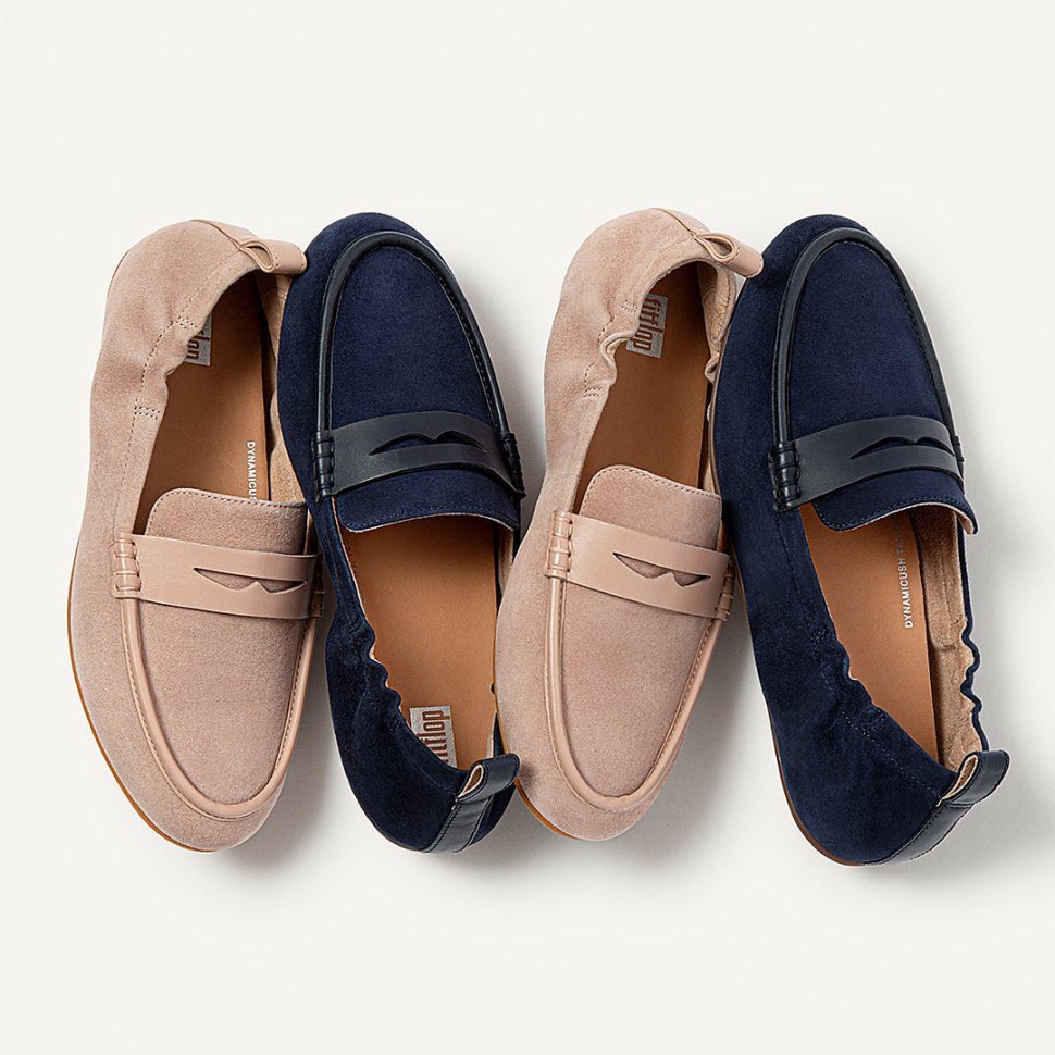 Fitflop Allegro Pennyloafer Aus Wildleder Nackt Rosa