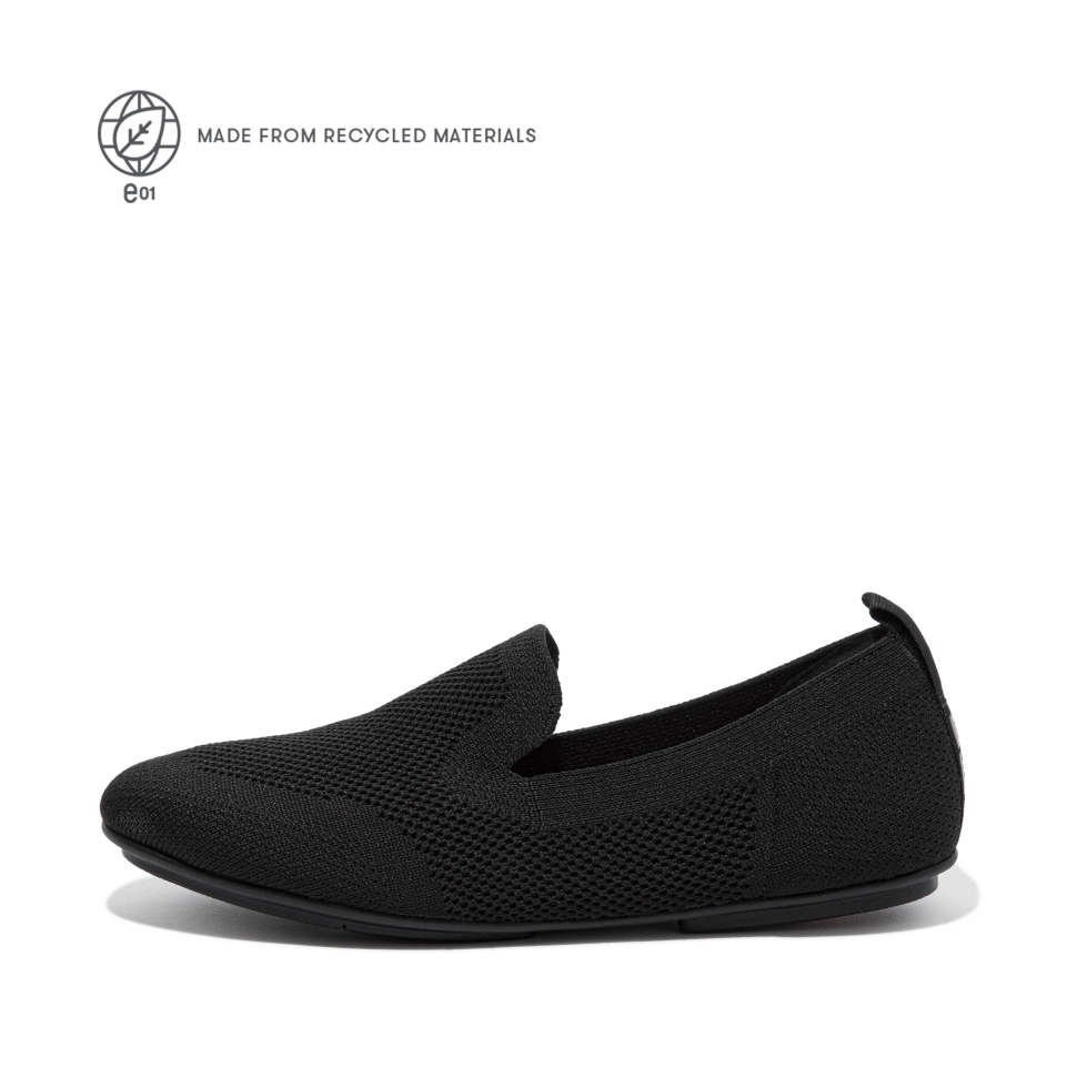 Fitflop Allegro E01 Multi-Strick-Loafer Ganz In Schwarz