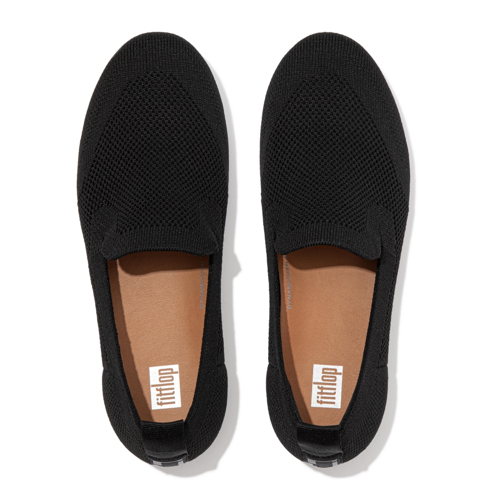 Fitflop Allegro E01 Multi-Strick-Loafer Ganz In Schwarz