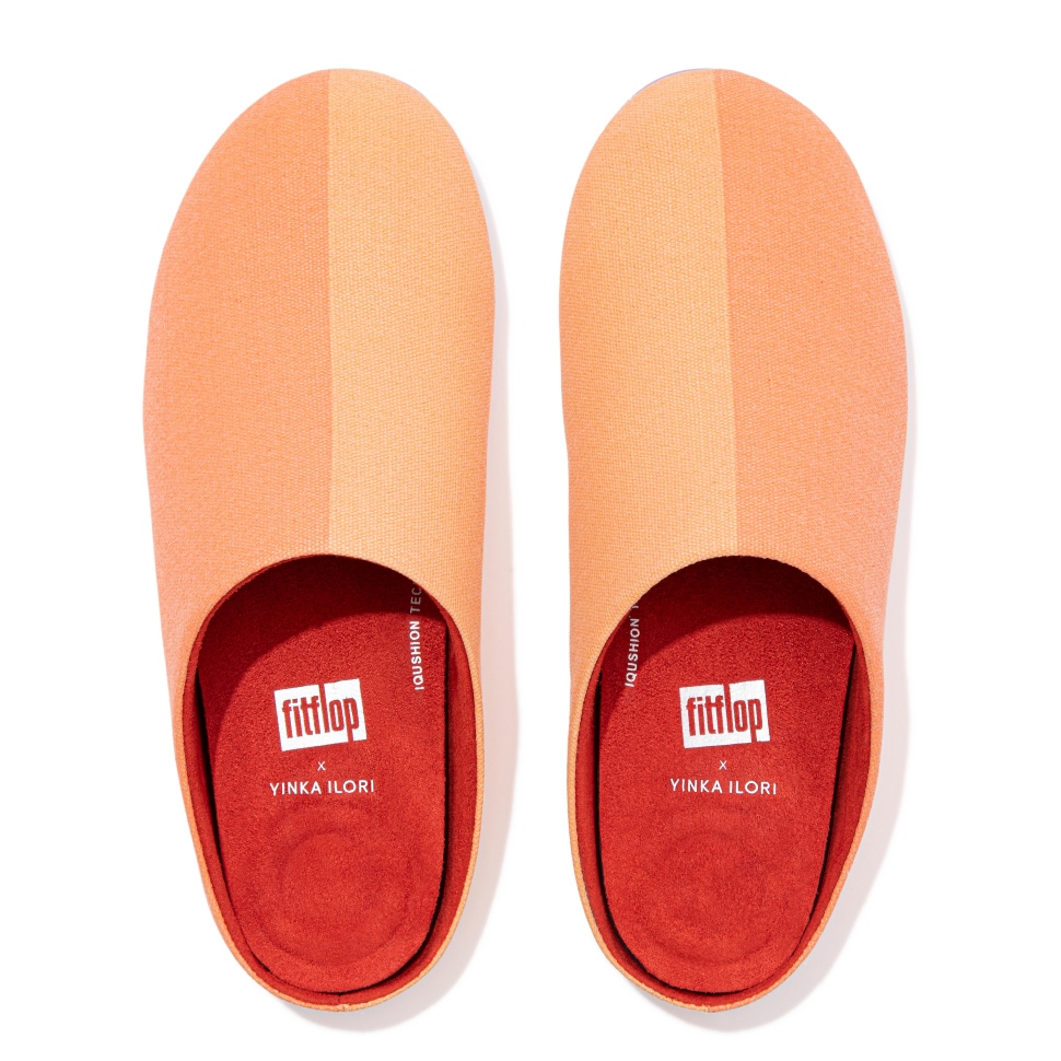 Fitflop Chrissie X Yinka Ilori Canvas Hausschuhe Apricot-sunburst