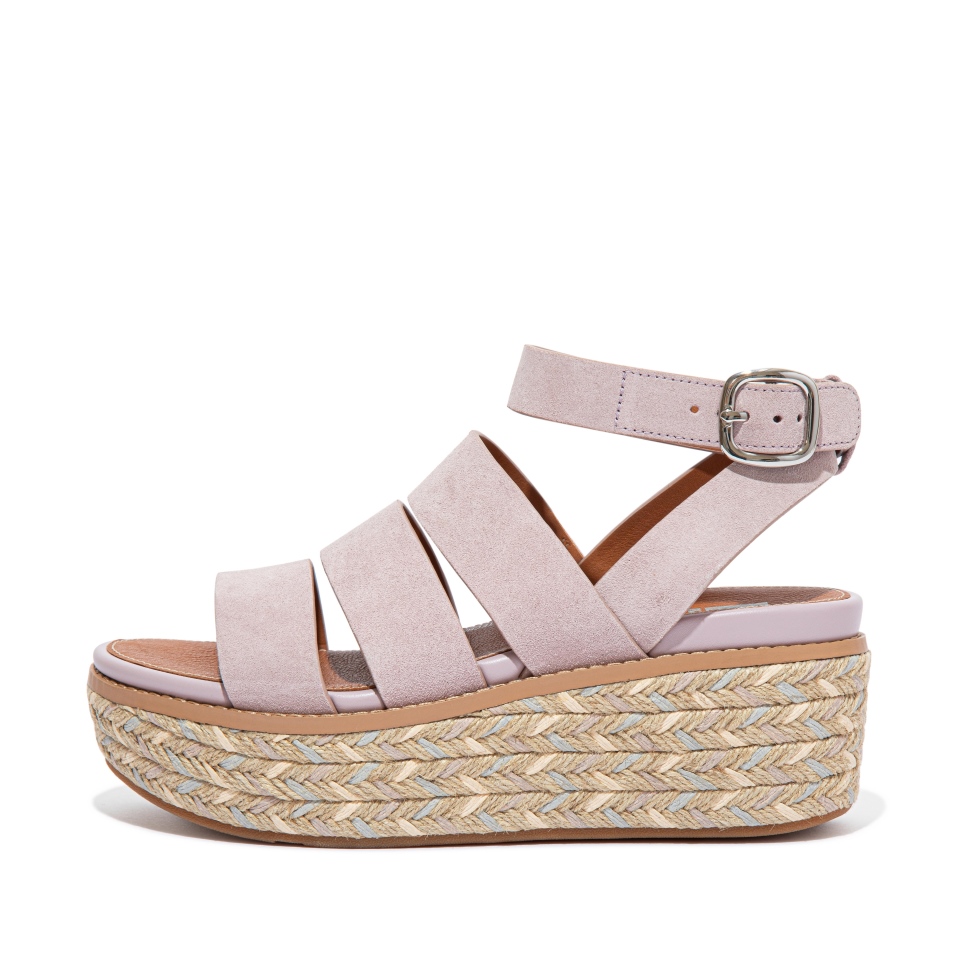 Fitflop Eloise Espadrille Keilsandalen Aus Wildleder Soft Lilac