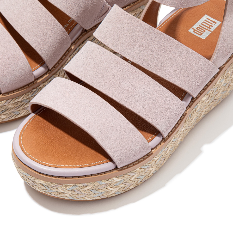 Fitflop Eloise Espadrille Keilsandalen Aus Wildleder Soft Lilac