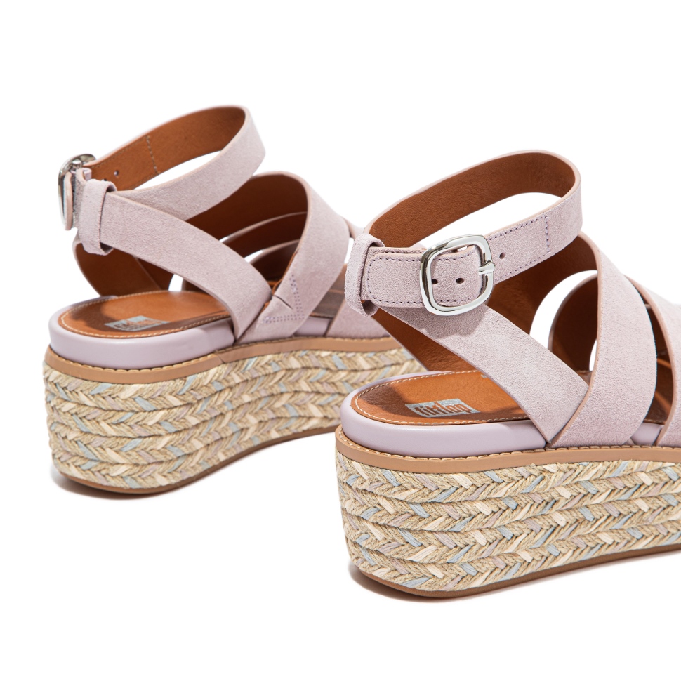 Fitflop Eloise Espadrille Keilsandalen Aus Wildleder Soft Lilac