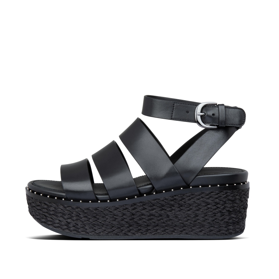 Fitflop Eloise Espadrille Keilsandalen Schwarz