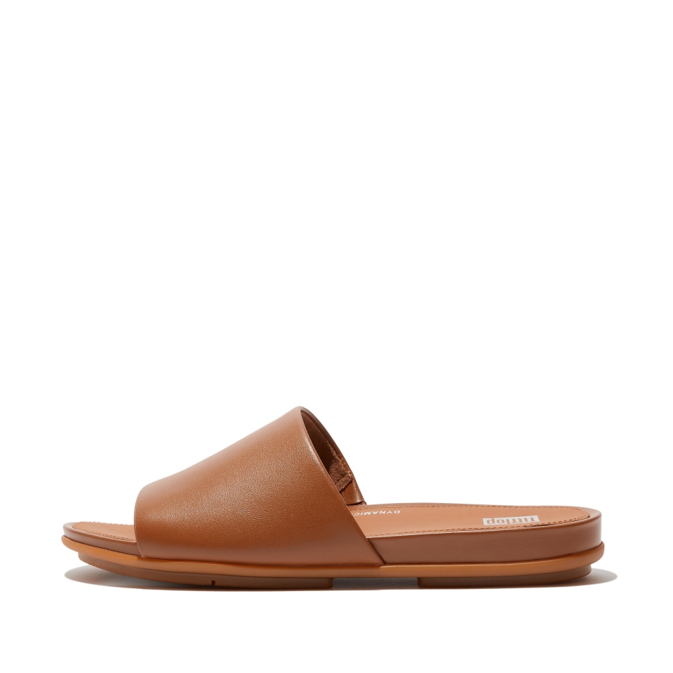 Fitflop Gracie Lederpantoletten Hellbraun