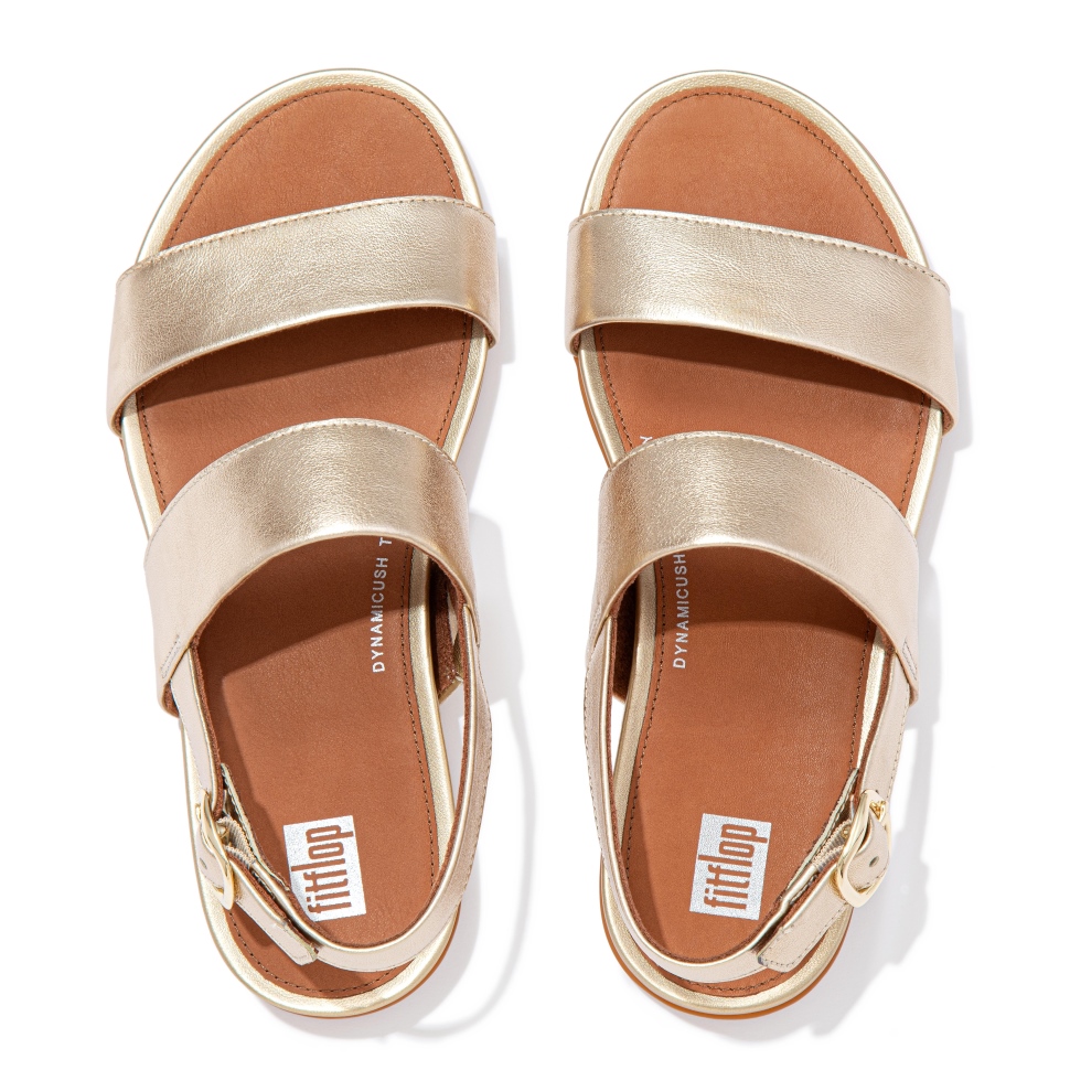 Fitflop Gracie Sandaletten Aus Metallic-leder Platin