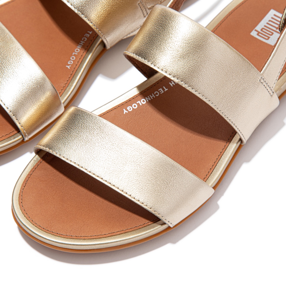 Fitflop Gracie Sandaletten Aus Metallic-leder Platin