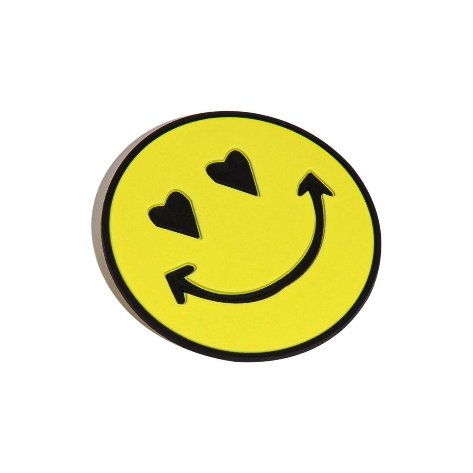 Fitflop Herz-Augen-Smiley-Gummiaufkleber, 2er-Pack, Gelb