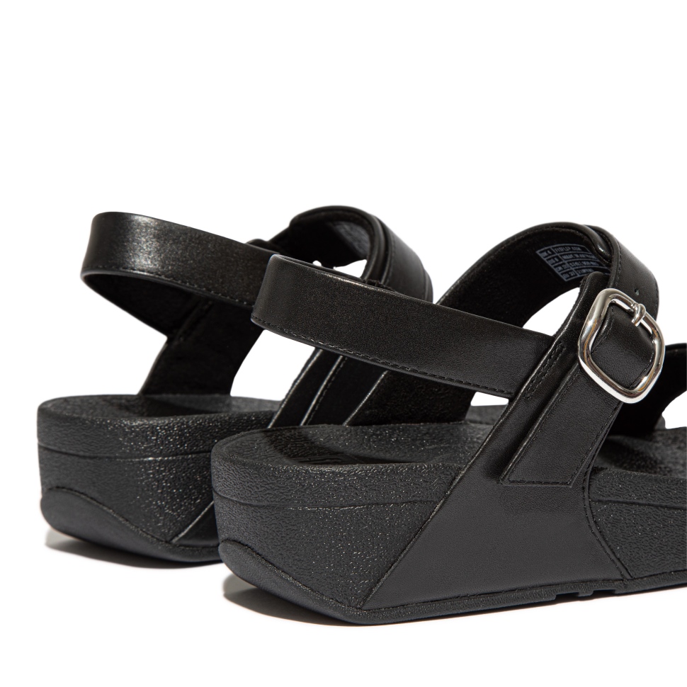 Fitflop Lulu Verstellbare Ledersandalen Ganz In Schwarz