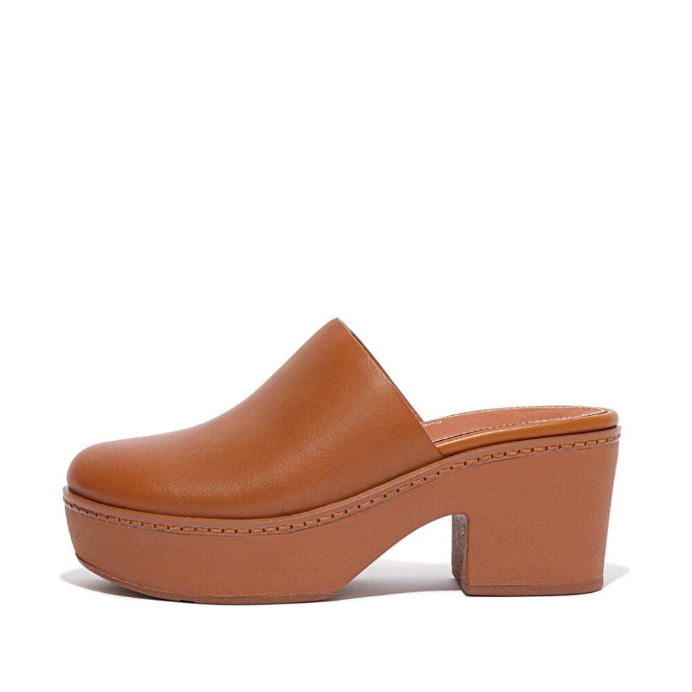 Fitflop Pilar Leder Pantoffel Hellbraun