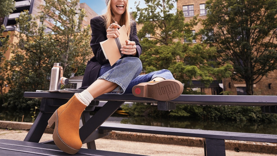 Fitflop Pilar Plateau-Stiefeletten Aus Veloursleder Mit Shearling-Futter, Hellbraun