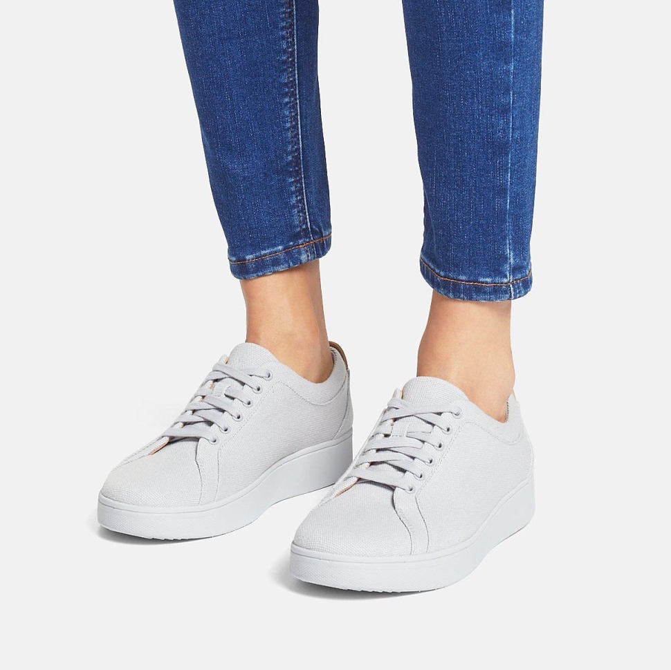 Fitflop Rally Canvas Turnschuhe Weich Grau