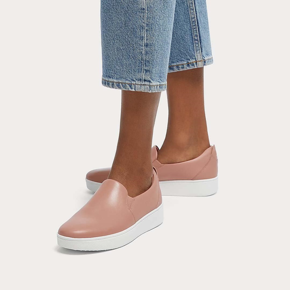 Fitflop Rallye-Skate-Sneaker Aus Leder Beige