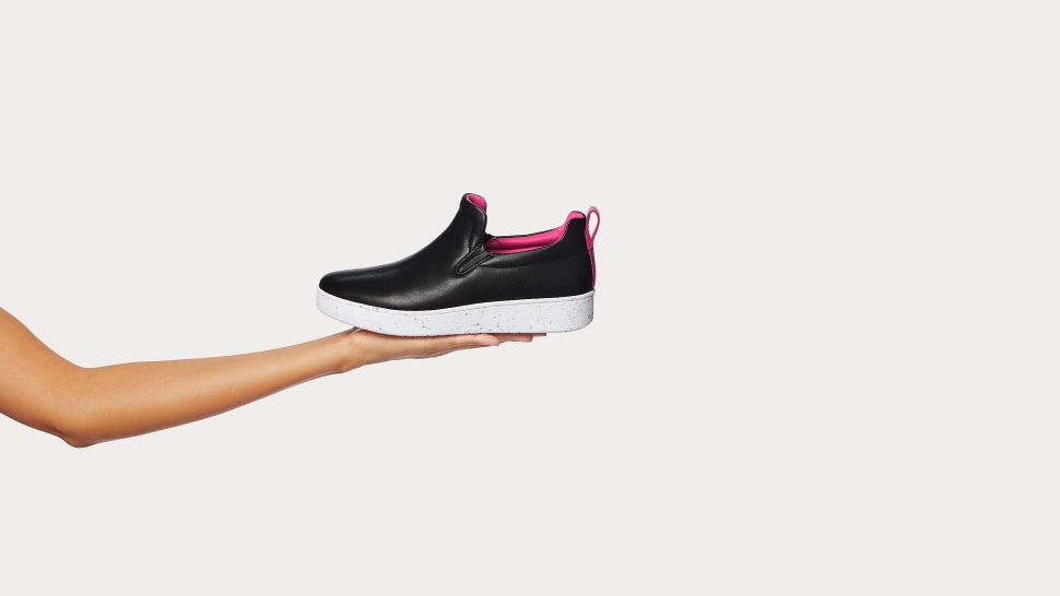 Fitflop Rally Leder-Skate-Sneaker Mit Gesprenkelter Sohle, Schwarz-Mix