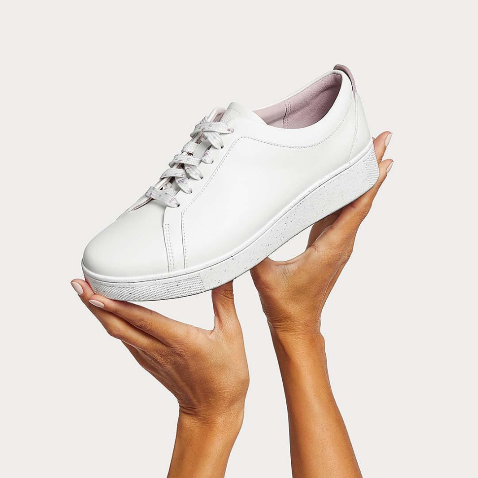 Fitflop Rally Ledersneaker Mit Gesprenkelter Sohle Urban White Mix