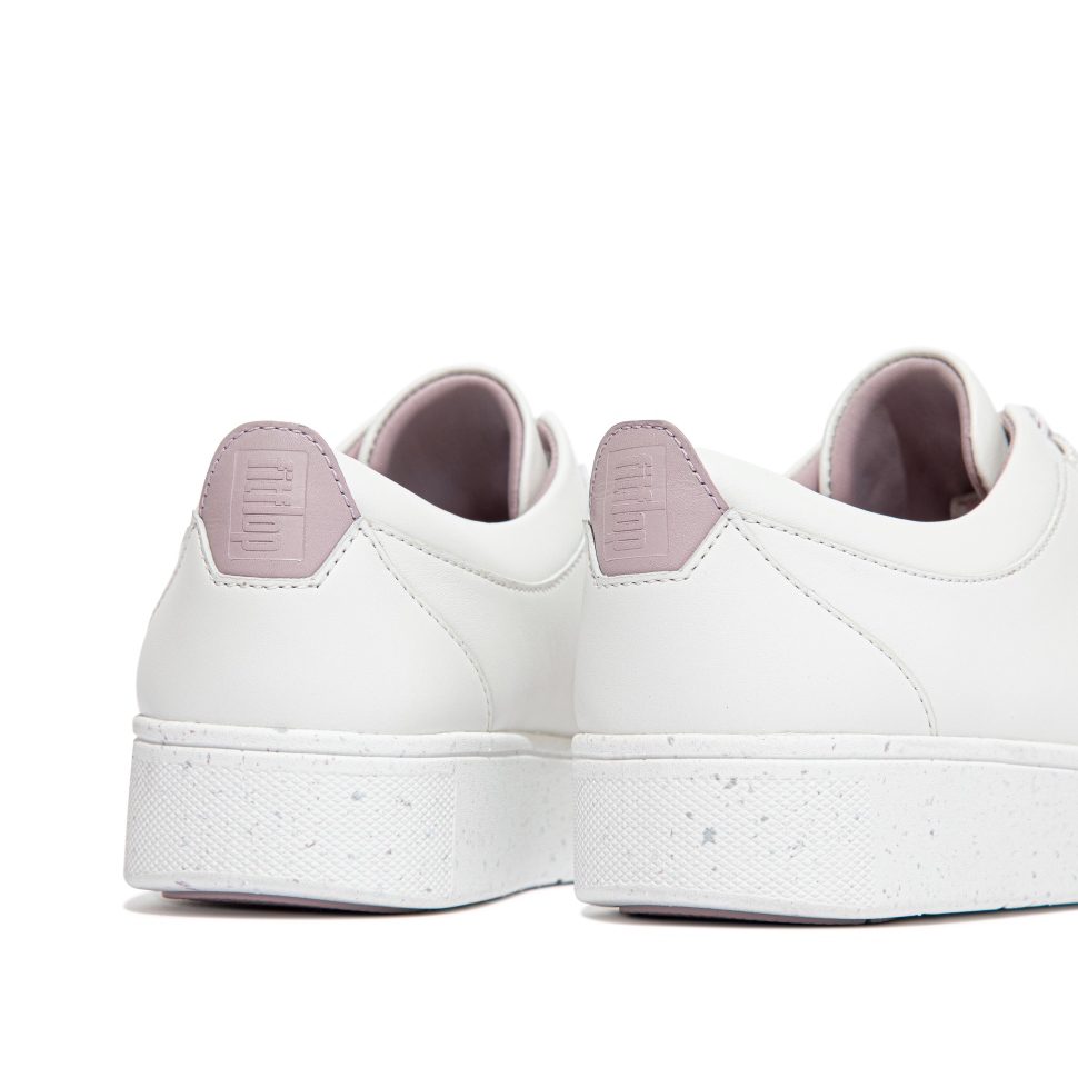 Fitflop Rally Ledersneaker Mit Gesprenkelter Sohle Urban White Mix