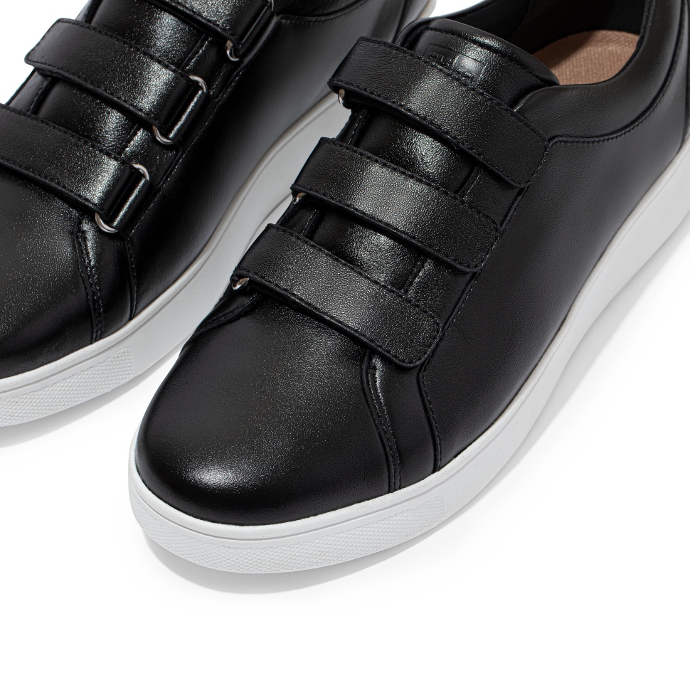 Fitflop Rally Strap Sneaker Aus Metallic-Leder Schwarz