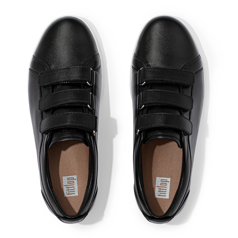 Fitflop Rally Strap Sneaker Aus Metallic-Leder Schwarz