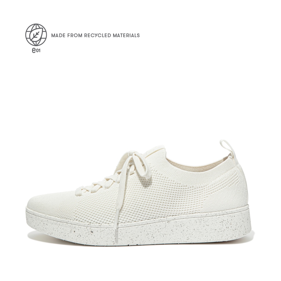 Fitflop Rally E01 Multi-Strick-Sneaker Creme