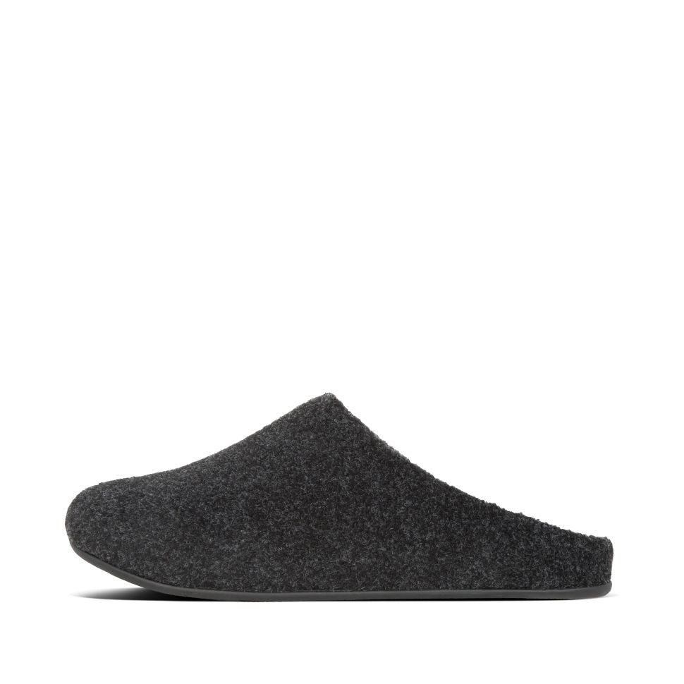 Fitflop Shove Herren Filzhausschuhe Ganz Schwarz