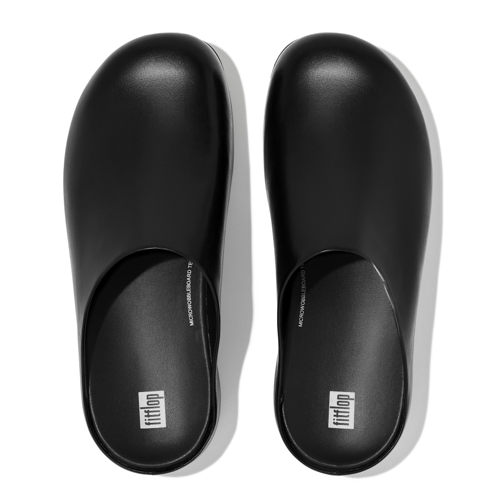 Fitflop Shuv Herren Lederclogs Schwarz