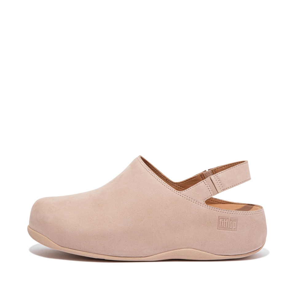 Fitflop Shuv Nubuk Rückenriemen Clogs Nackt Rosa