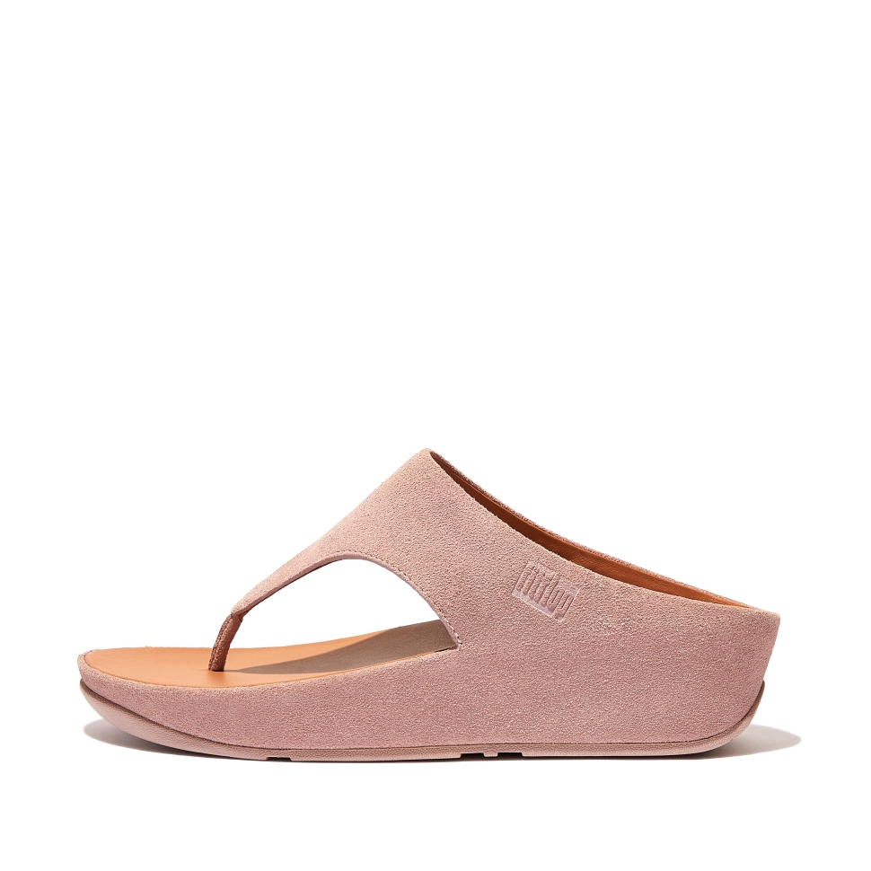 Fitflop Shuv Wildleder-zehenstegsandalen Pink Sky