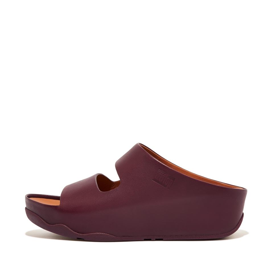 Fitflop Shuv Lederpantoletten Mit Zwei Riegeln Plummy