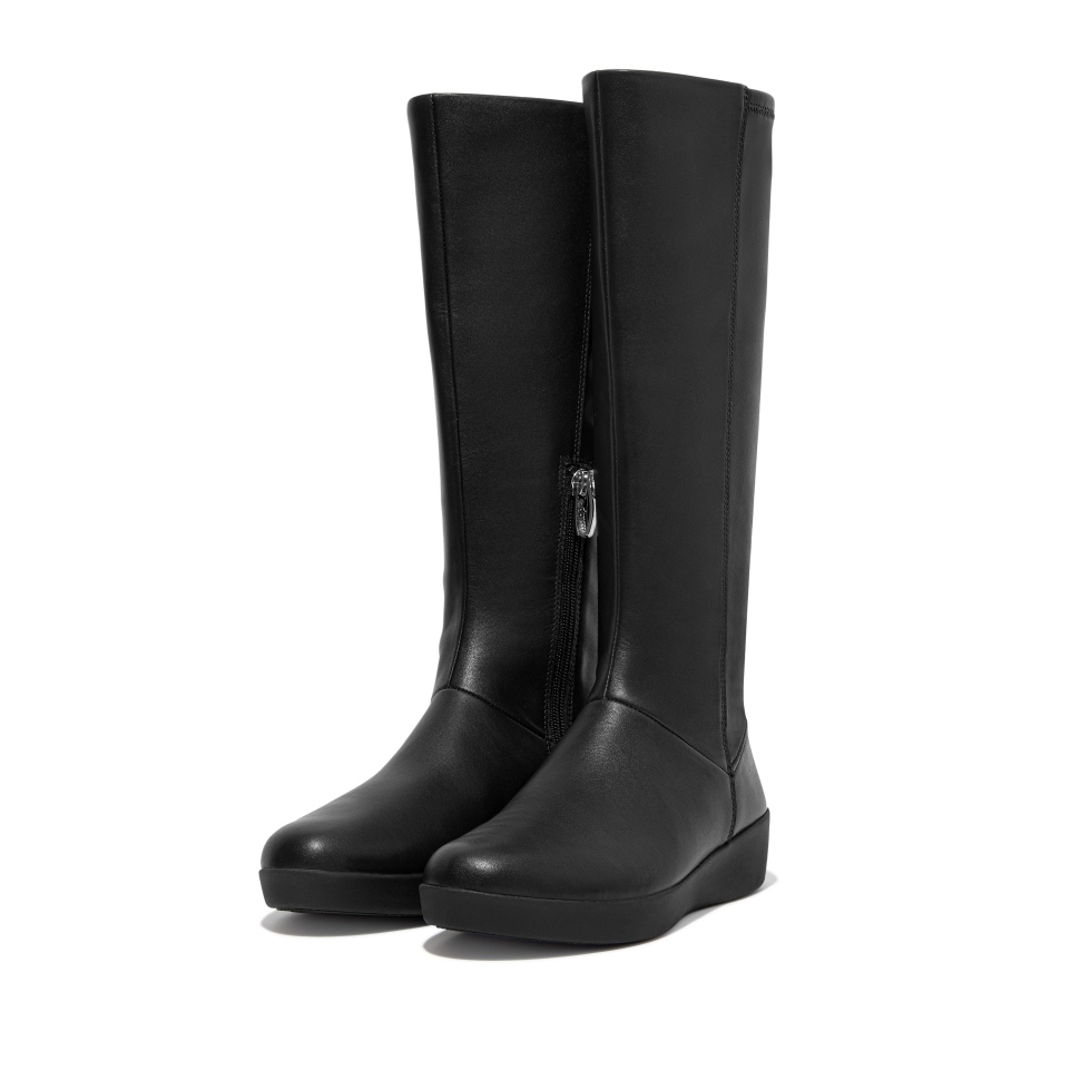Fitflop Sumi Stretch Kniehohe Stiefel Ganz In Schwarz