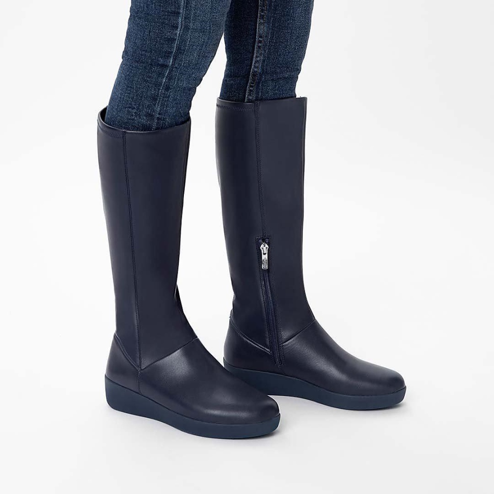 Fitflop Sumi Stretch Kniehohe Stiefel Nachtblau