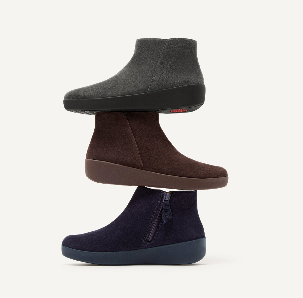 Fitflop Sumi Wildleder Stiefeletten Maritimblau