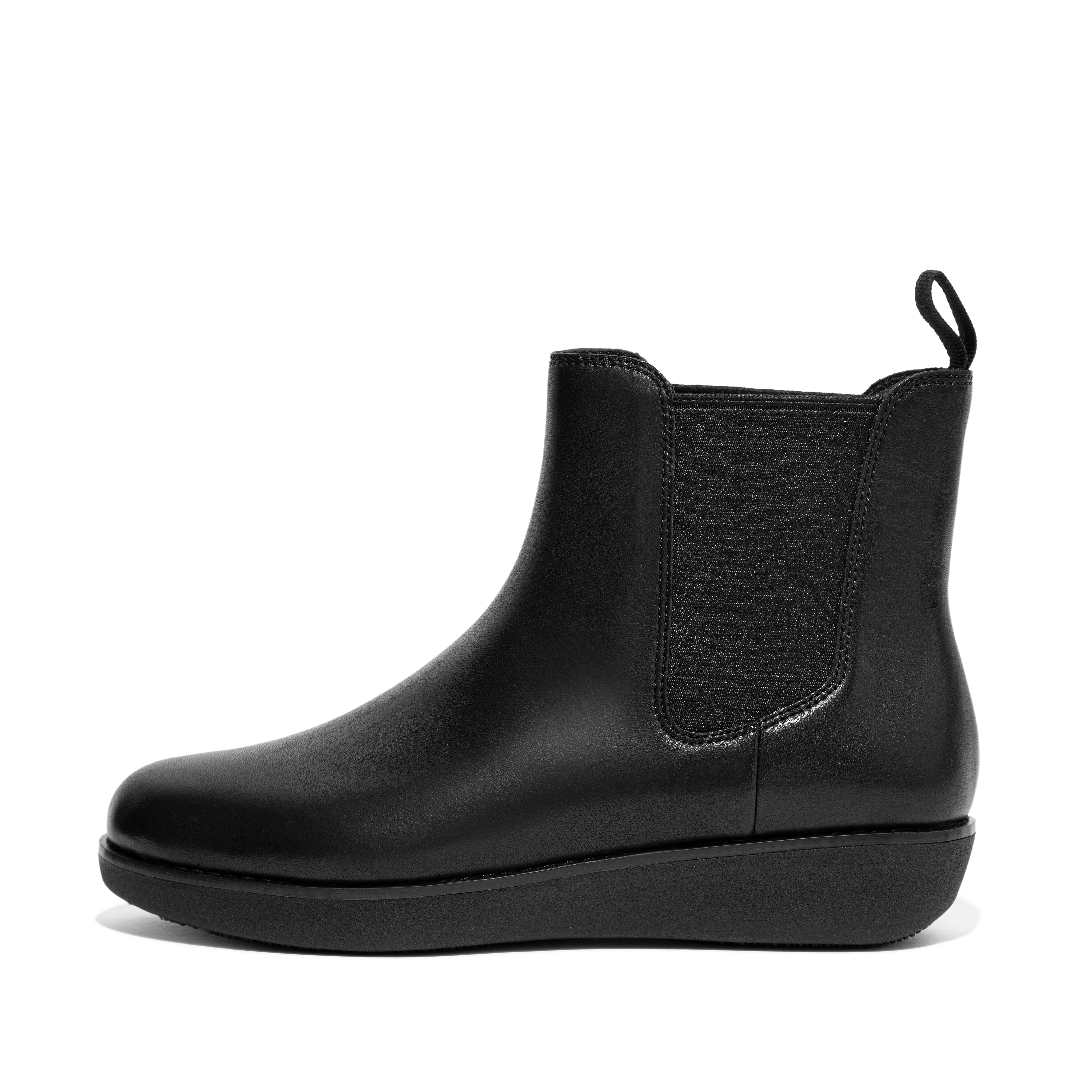Fitflop Sumi Wasserdichte Chelsea-stiefel Aus Leder Ganz In Schwarz