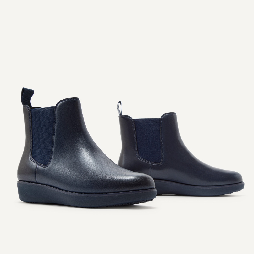 Fitflop Sumi Wasserdichte Chelsea-stiefel Aus Leder Mitternachtsmarine