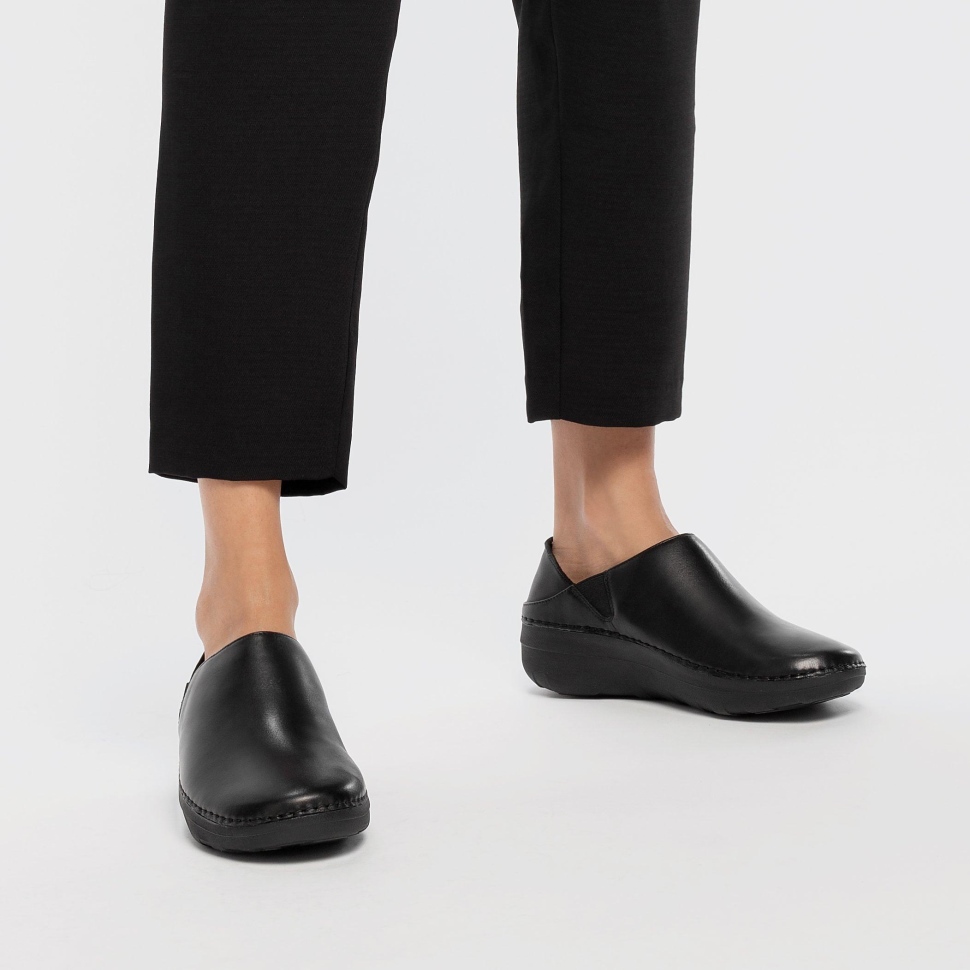 Fitflop Superloafer Lederschuhe Ganz In Schwarz